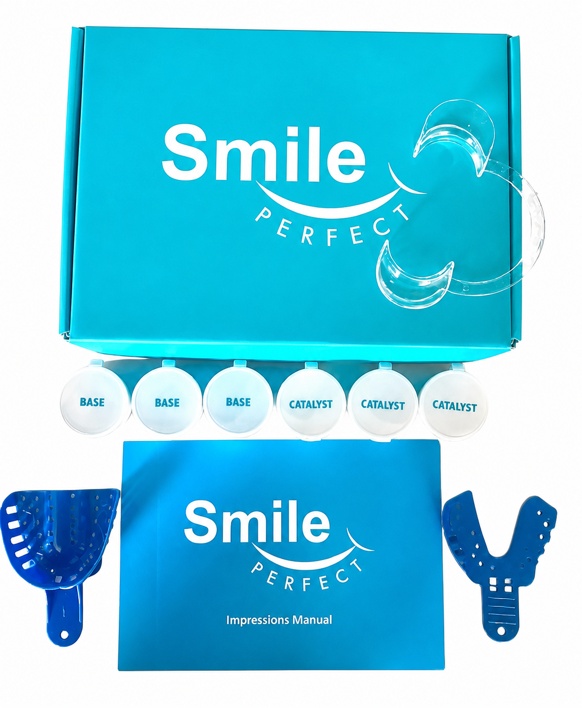 Smile Perfect at-home impression kit with molding materials and dental trays