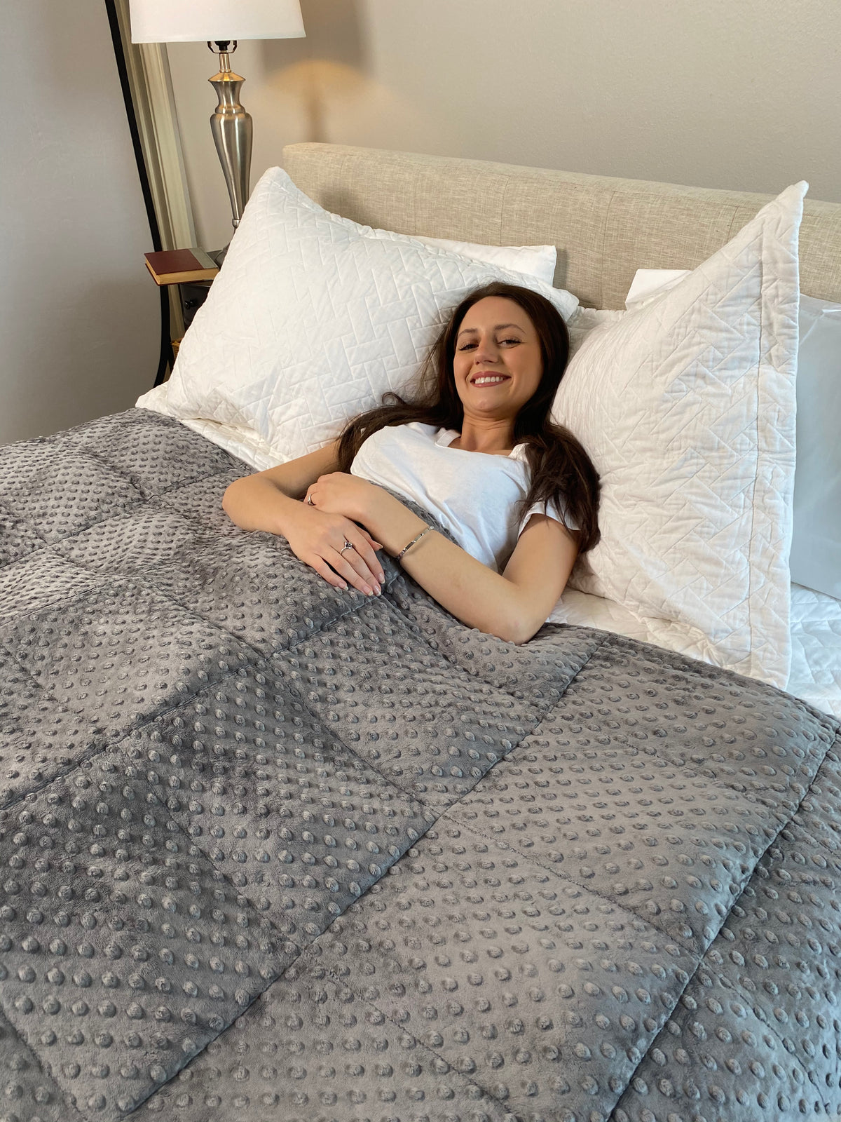 Grey Minky Weighted Blanket